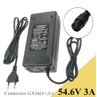 Chargeur 54.6V 3A Pour Trottinette Électrique Connecteur GX16