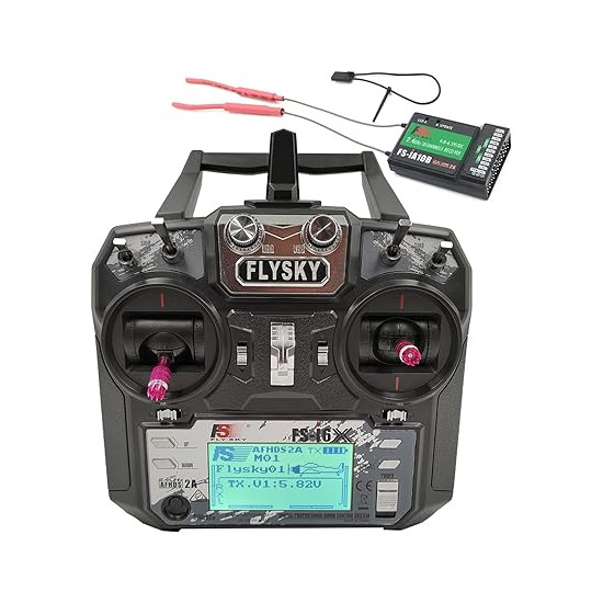 Flysky FS-i6X 10CH 2.4GHz AFHDS RC Émetteur Transmetteur avec récepteur FS-iA10B (Mode-2 Left Hand Throttle) FS-iA10B