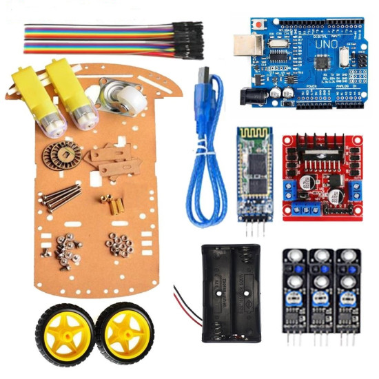 kit Robot 2WD Téléguidé + Suiveur de Ligne