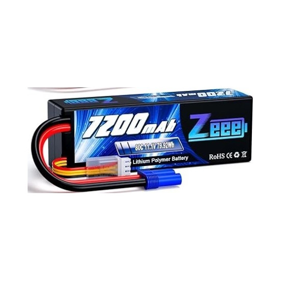 Batterie Lipo 3S Zeee 11,1V 7200mAh 80C avec connecteur EC5