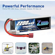 Batterie Lipo 2S Zeee 7,4V 2200mAh 50C avec connecteur T