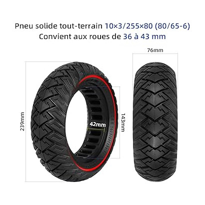 Pneu 255x80 10x3 80/65-6...