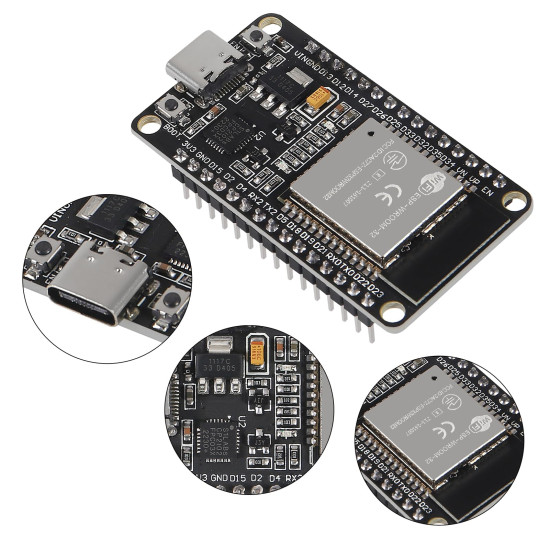Carte ESP32 WROOM-32 WiFi & Bluetooth CP2102 USB Type C