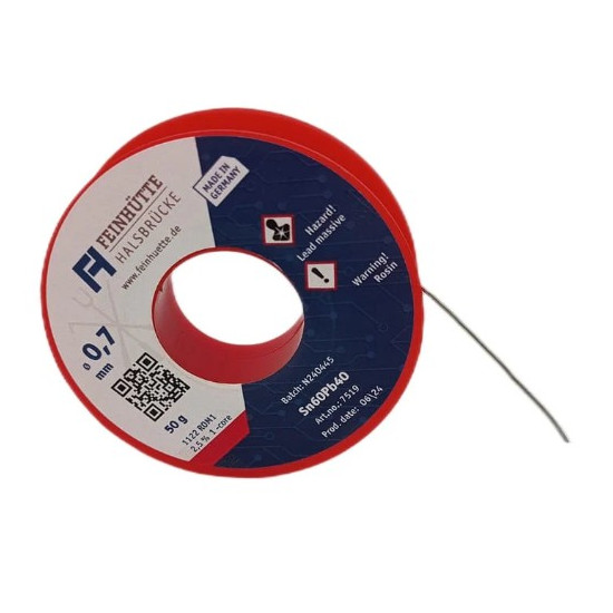 FEIN-7519 Bobine étain 0.7MM 50g ROM1 2.5% SN60PB40