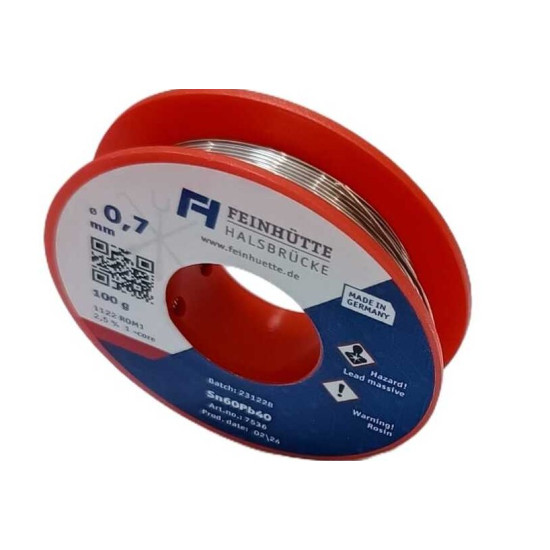 FEIN-7536 Bobine étain 0.7MM 100g ROM1 2.5% SN60PB40