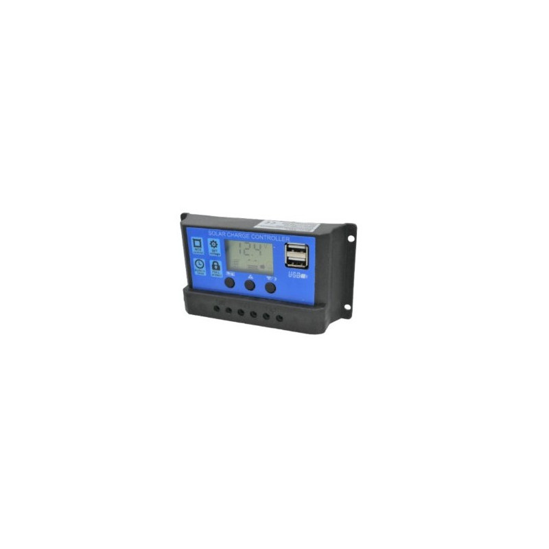 Régulateur de Charge Solaire PWM 50A 12V/24V, Contrôleur de Batterie Automatique avec Protection Multiple, Écran LCD, pour Panneaux Solaires, Camping-Car, Batterie et Système Photovoltaïque