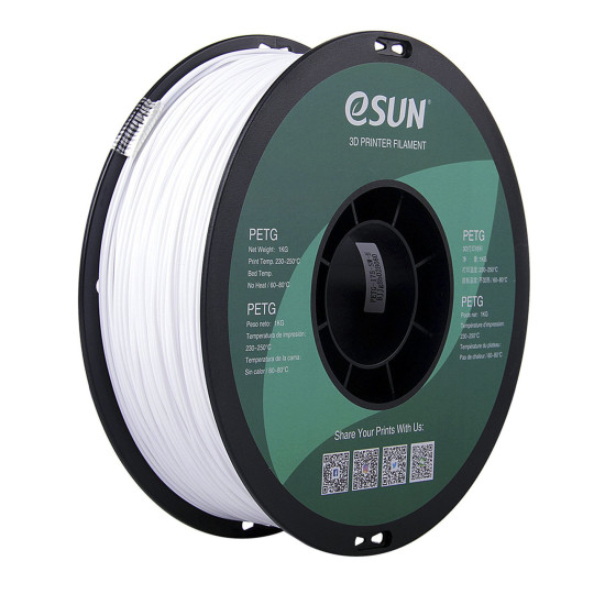 Filament PETG Blanc eSUN 1.75mm 1KG
