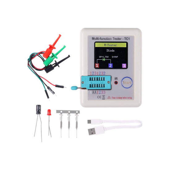 Testeur Numérique LCR T4 Mega328 - Pour Transistors, MOSFET, Diodes, Condensateurs - Écran LCD, Automatique, Basse Consommation